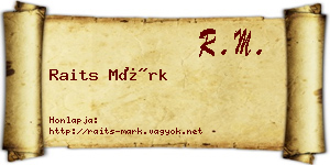 Raits Márk névjegykártya